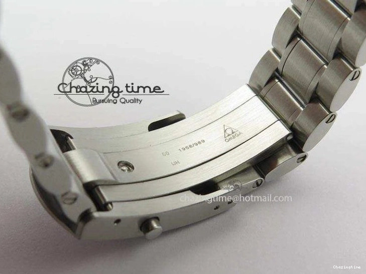 0315 Effortless Speedmaster Apollo 11 On SS Bracelet Manual Winding Chrono Movement 8225